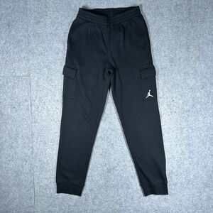 Jordan cargo sweatpants Boys Large Black Jumpman fleece joggers athletic lounge